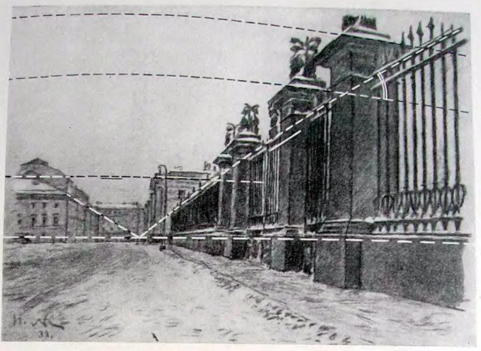 П. И. Львов. Ограда перед зданием Русского музея