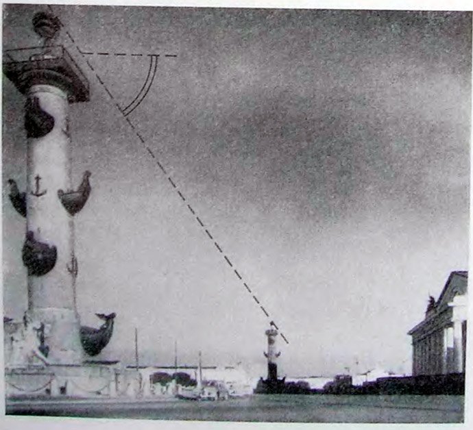 Ростральные колонны перед Биржей. Фотография