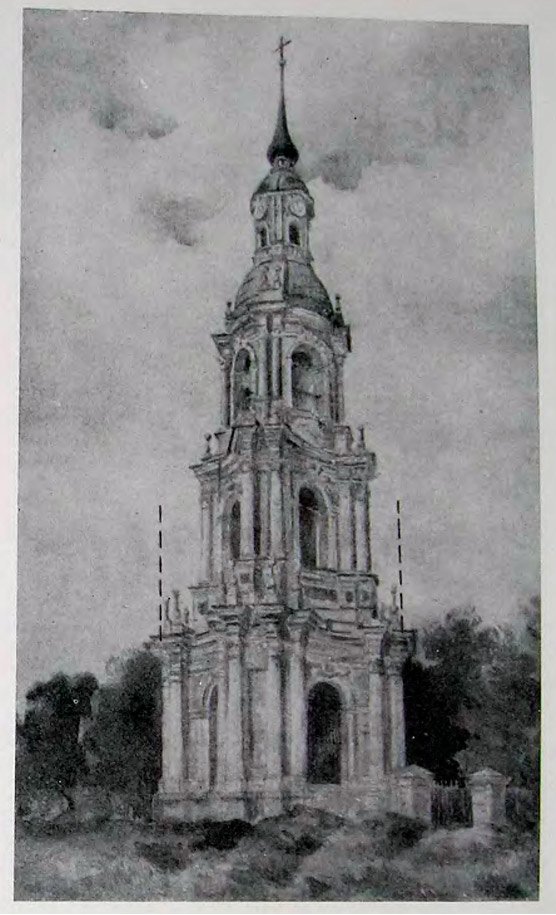 Рисунок автора. Колокольня Никольского собора в Санкт-Петербурге